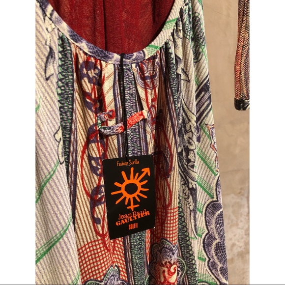 Jean Paul Gaultier Vintage Currency Sheer Mesh Tulle Runway Boho Dress - Picture 9 of 12